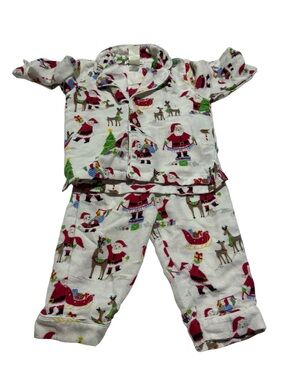 Pottery Barn Kids Flannel Novelty Printed Christmas Pajama Set